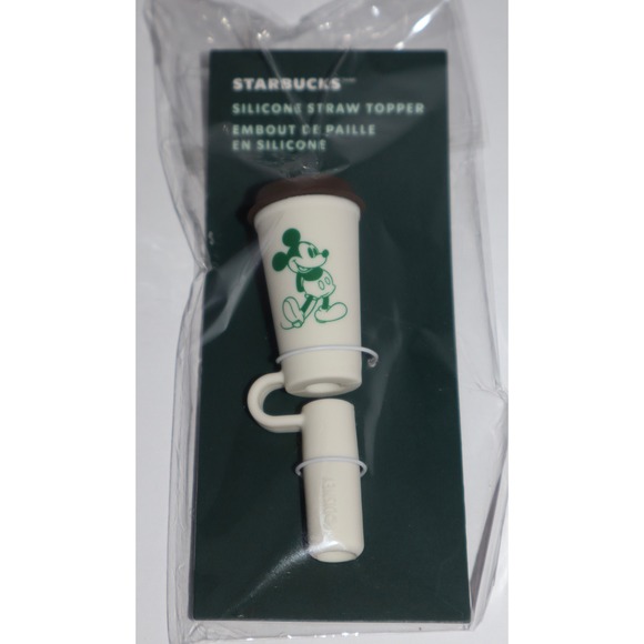 Starbucks Other - Starbucks Disney Parks Mickey Mouse Silicone Straw Topper Coffee Cup Cream Brown